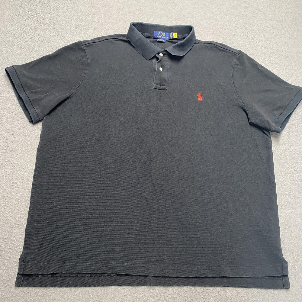 Polo Ralph Lauren Polo Shirt Mens XL Black Classic Fit Pony Logo Short‎ Sleeve